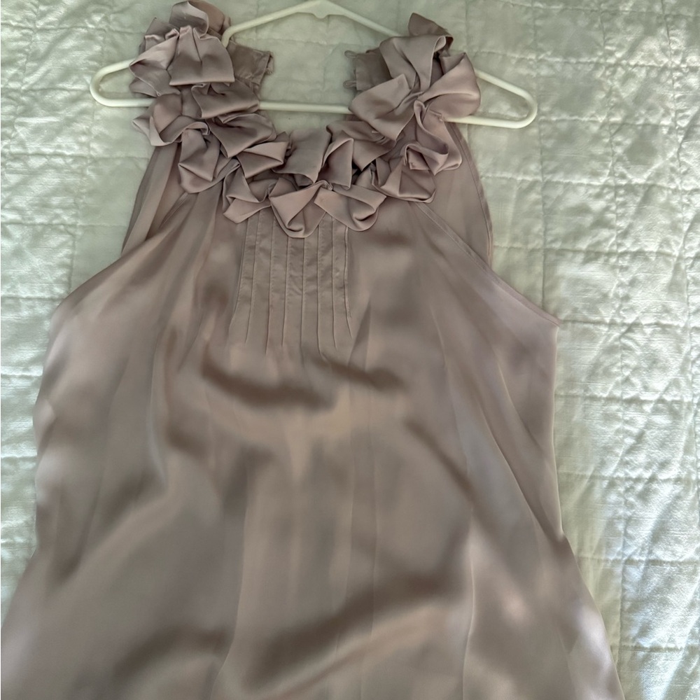 Violet & Claire Ruffled Blouse in Soft Mauve